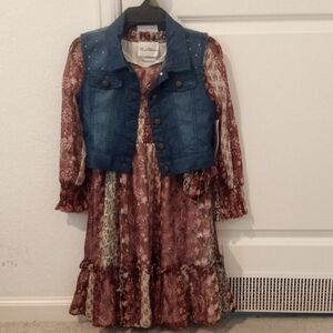 *NWT* Girls Long Sleeve Dress w/ Vest